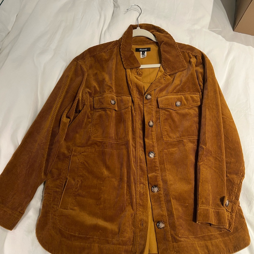 Madewell Corduroy Shirt Jacket in Camel / Rust Womens Medium - Picture 2 of 12